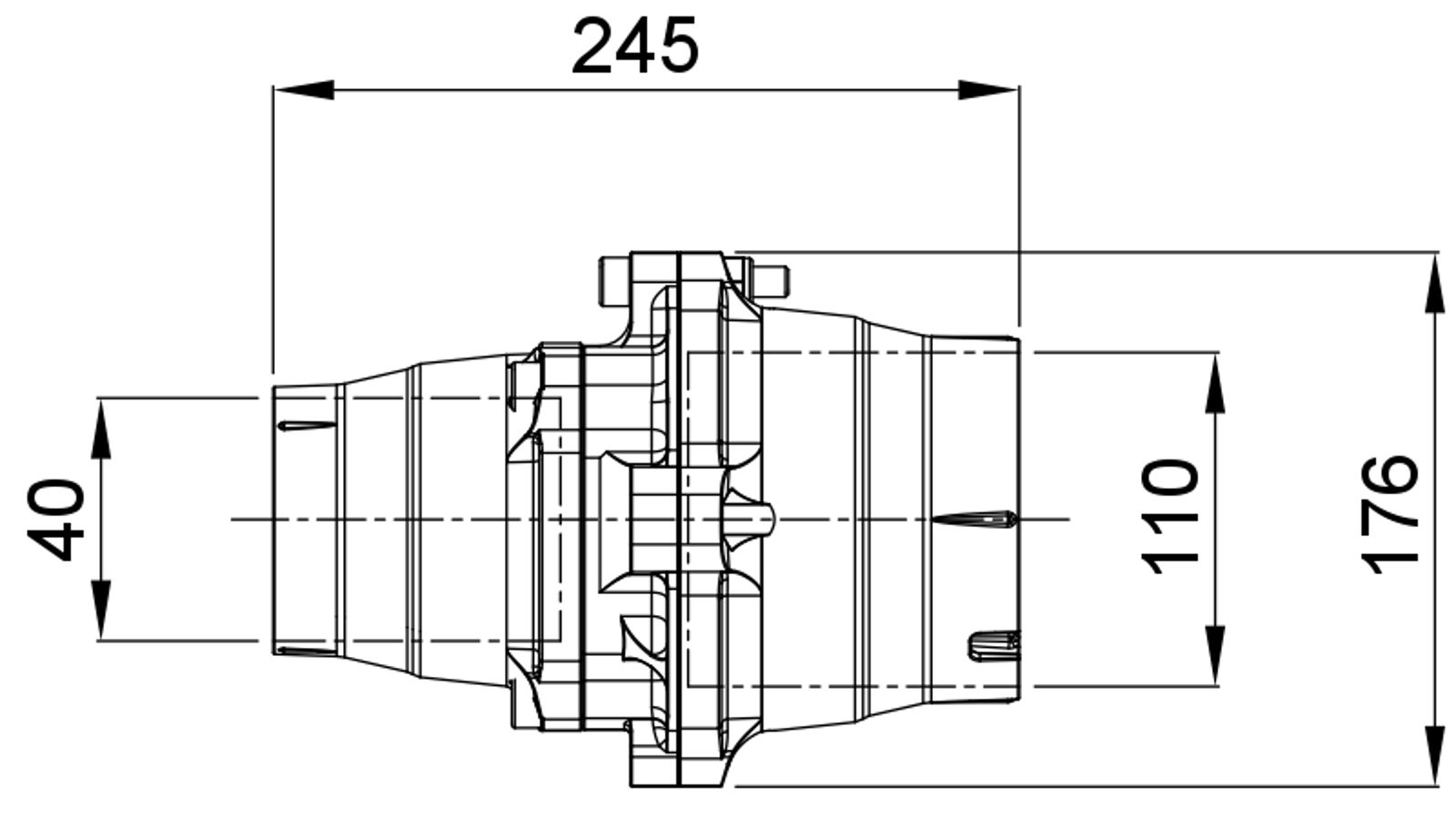 Compressed air tubes fittings and valves reducing technical drawing 3| piping system | OMI