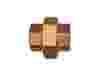 Compressed air tubes fittings and valves brass union socket product image 8 on white  background| piping system  | OMI