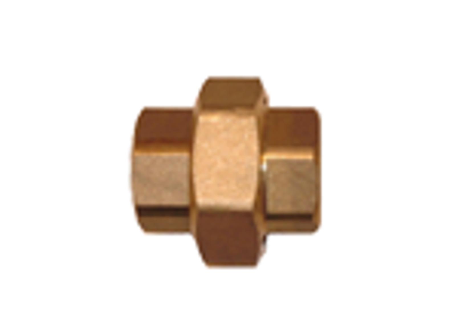 Compressed air tubes fittings and valves brass union socket product image 8 on white background| piping system | OMI