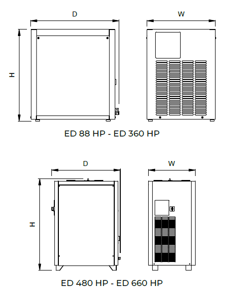 HPD 1 Dimensions Technical drawing