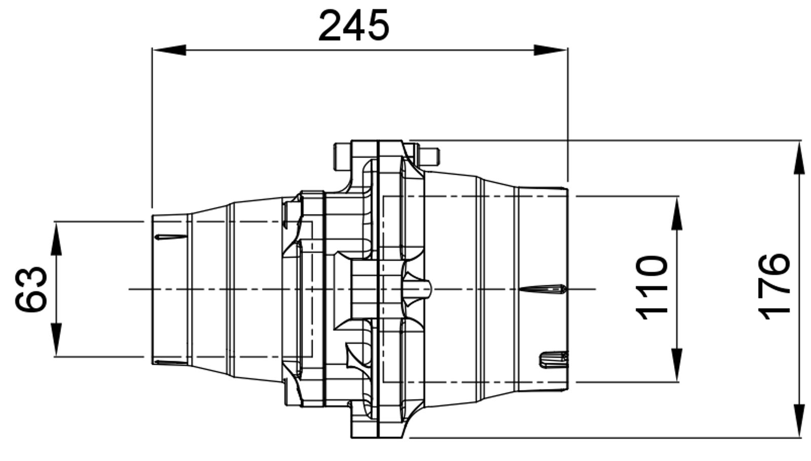 Compressed air tubes fittings and valves reducing technical drawing 4| piping system | OMI