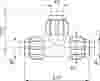 Compressed air tubes fittings and valves tee technical drawing 4| piping system  | OMI