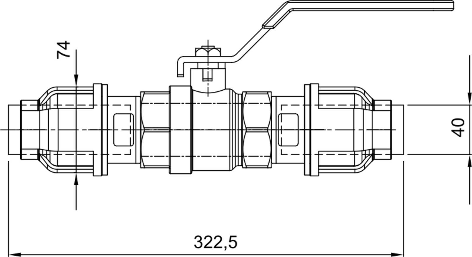Compressed air tubes fittings and valves valves technical drawing 9| piping system | OMI