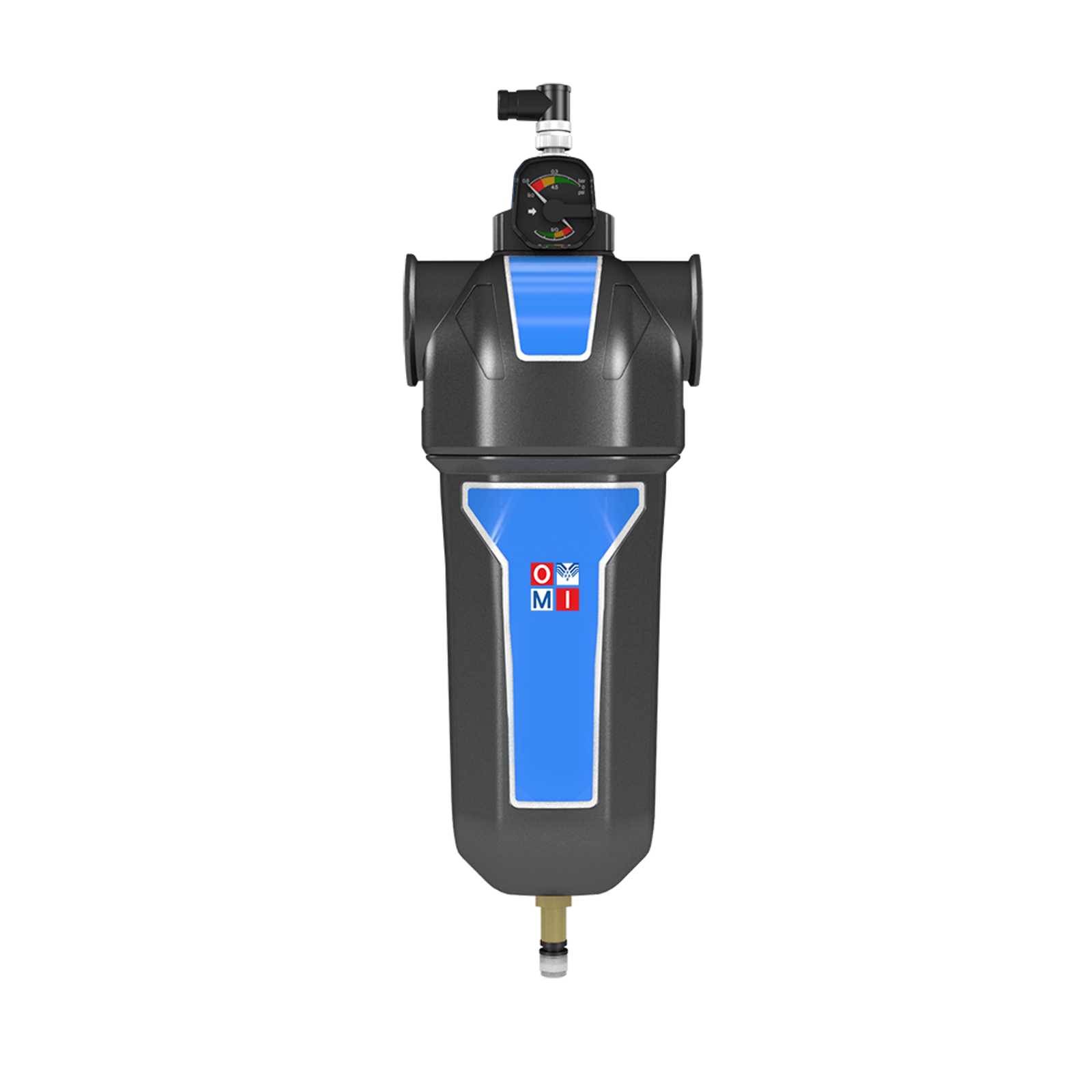 Alps Series compressed air filter with PDT indicator for filter differential pressure / pressure drop monitoring