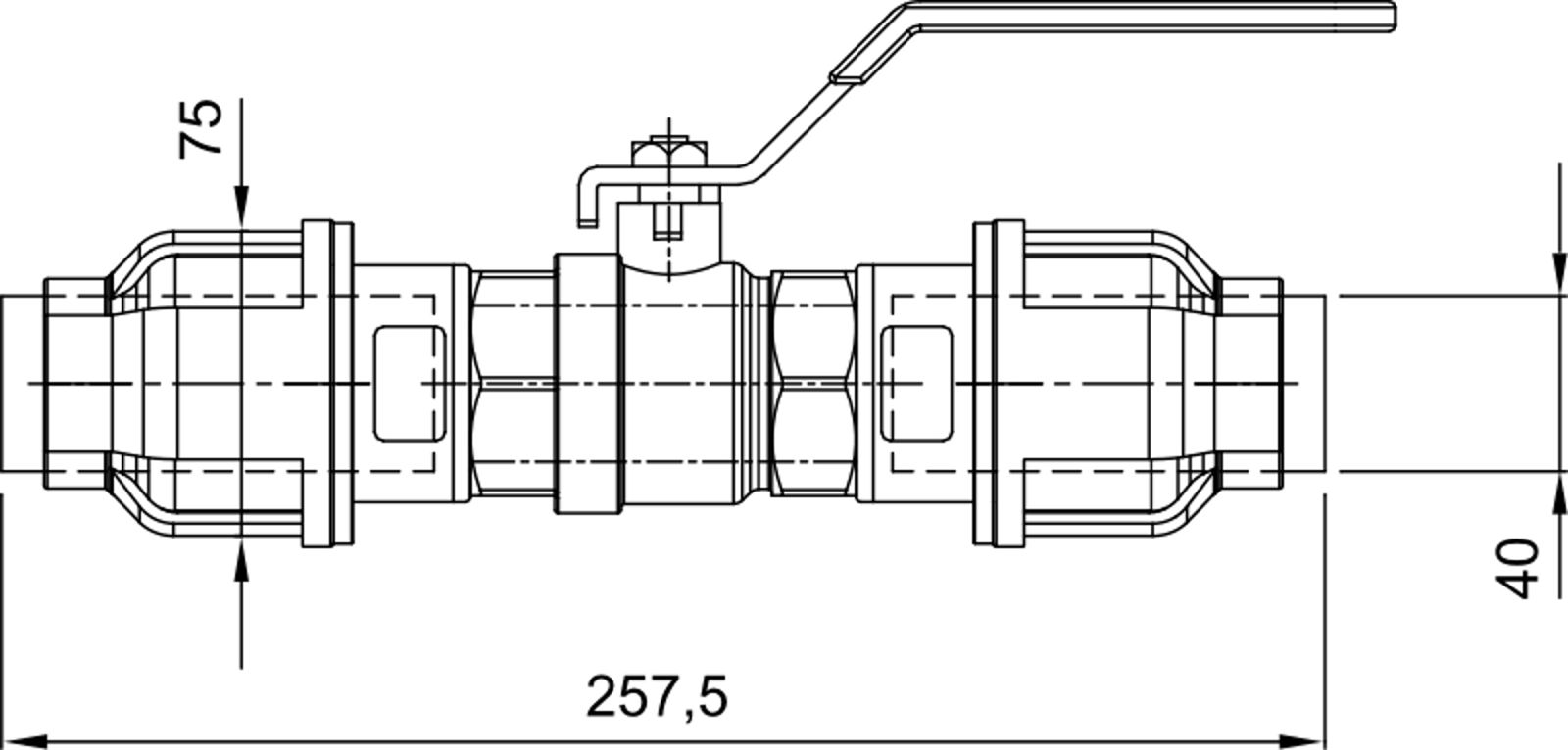 Compressed air tubes fittings and valves valves technical drawing 4| piping system | OMI