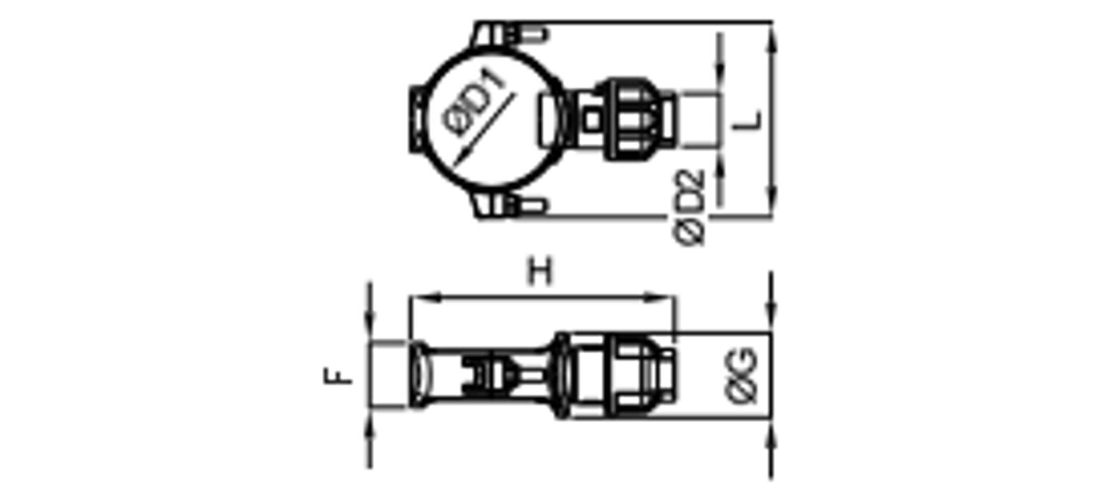 Compressed air tubes fittings and valves drops technical drawing 32| piping system | OMI