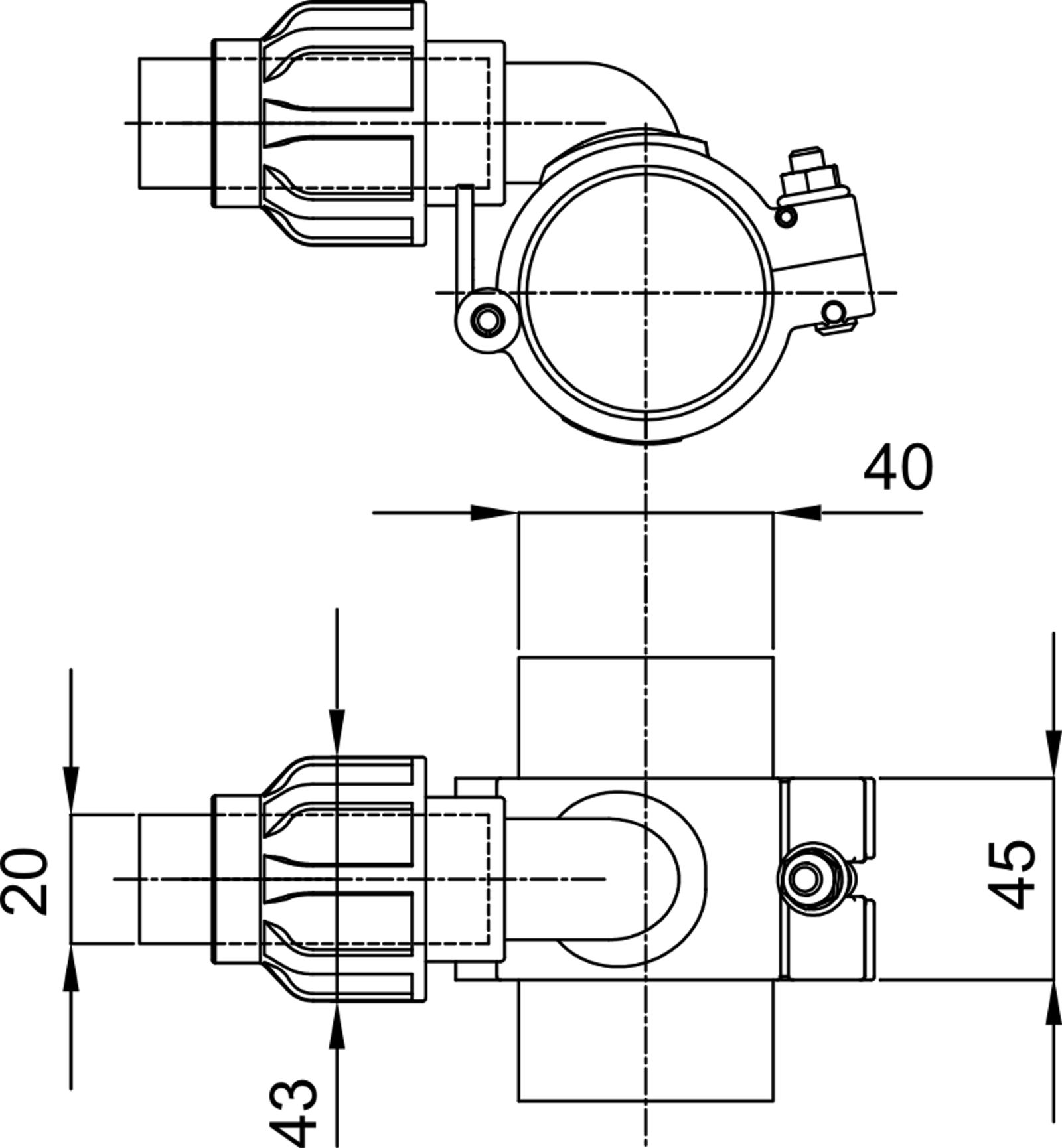 Compressed air tubes fittings and valves drops technical drawing 3| piping system | OMI