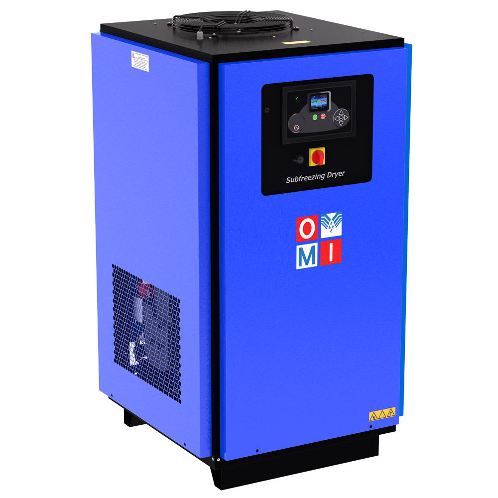 Refrigeration air dryers sub freezing refrigeration dryers product image 1 on white  background| compressed air treatment | OMI