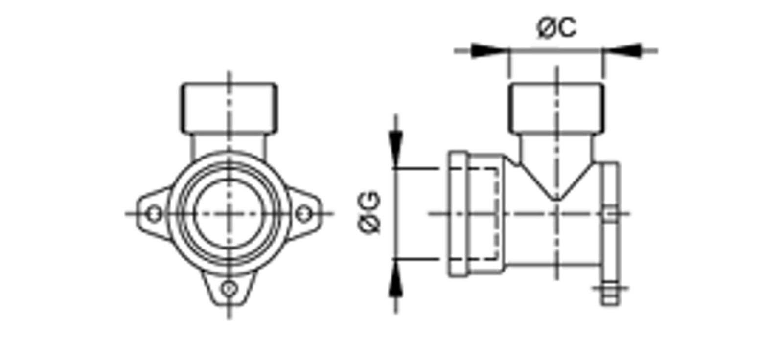 Compressed air tubes fittings and valves wall bearing elbows technical drawing 7| piping system | OMI