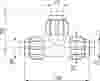 Compressed air tubes fittings and valves tee technical drawing 1| piping system  | OMI