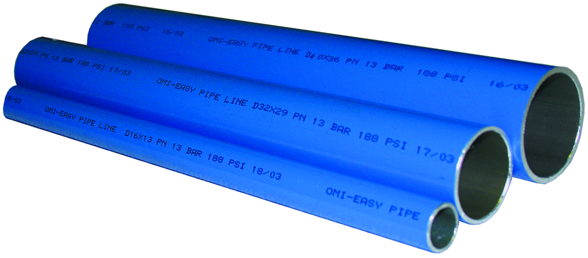Compressed air tubes fittings and valves tubes product image 1 on white  background| piping system  | OMI