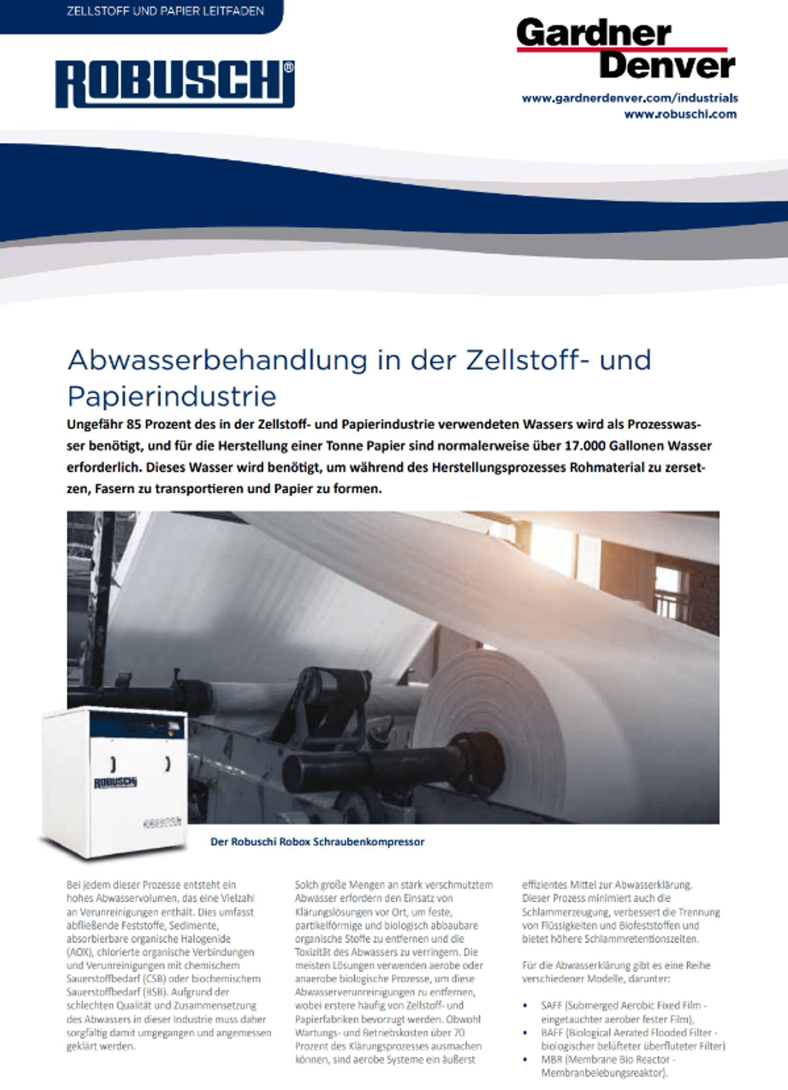 Abwasseraufbereitung in der Papierindustrie