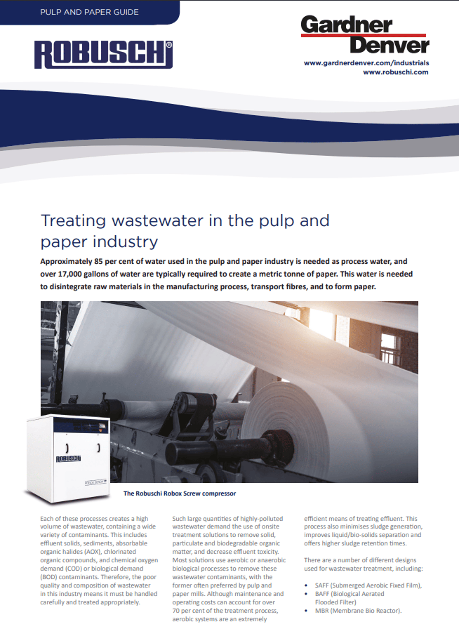 Behandeling van afvalwater in de pulp- en papierindustrie