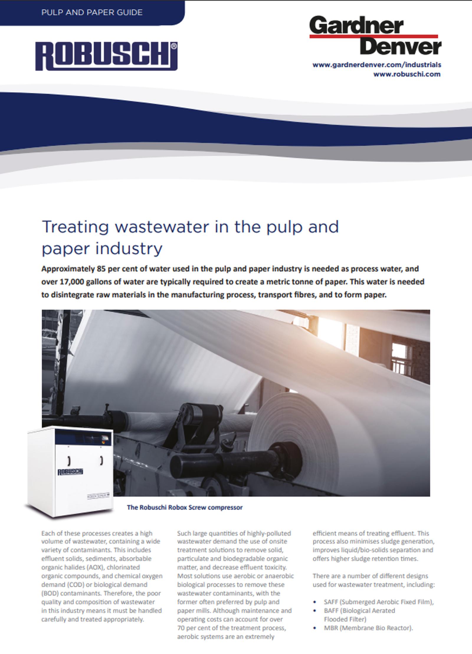 Treating Wastewater in the Pulp and Paper Industry White Paper
