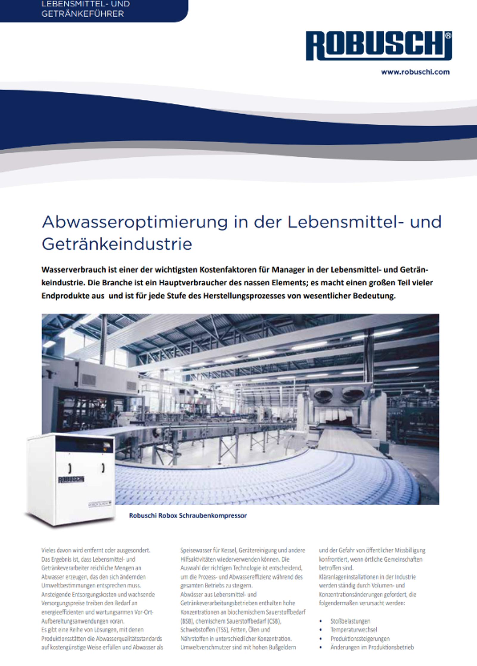 WWT Optimisation in Food & Beverage White Paper