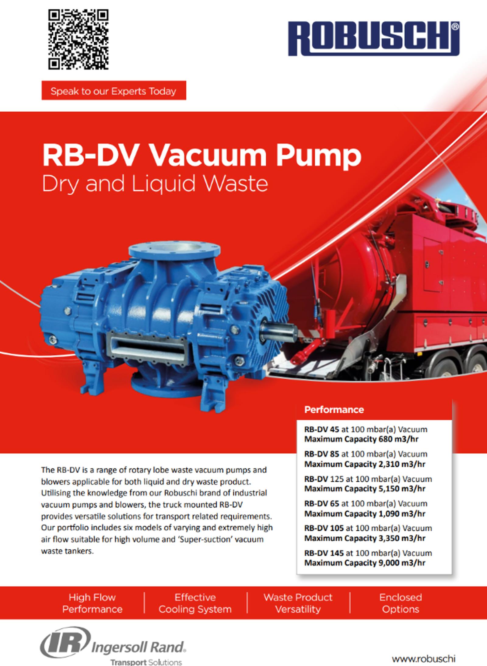 RB-DV Vacuum Pump: Dry and Liquid Waste Flyer