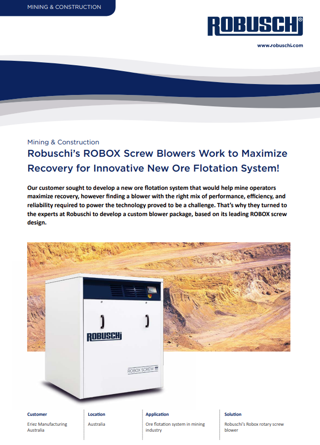 Robox Screw Boosts Ore Flotation Recovery Case Study