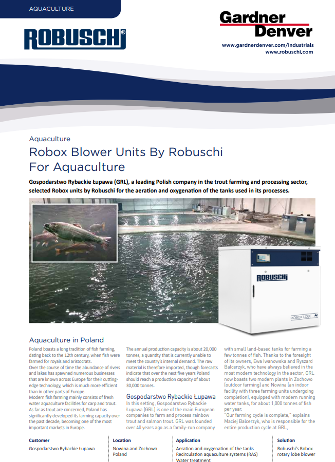 Robox Blower Units by Robuschi for Aquaculture Case Study