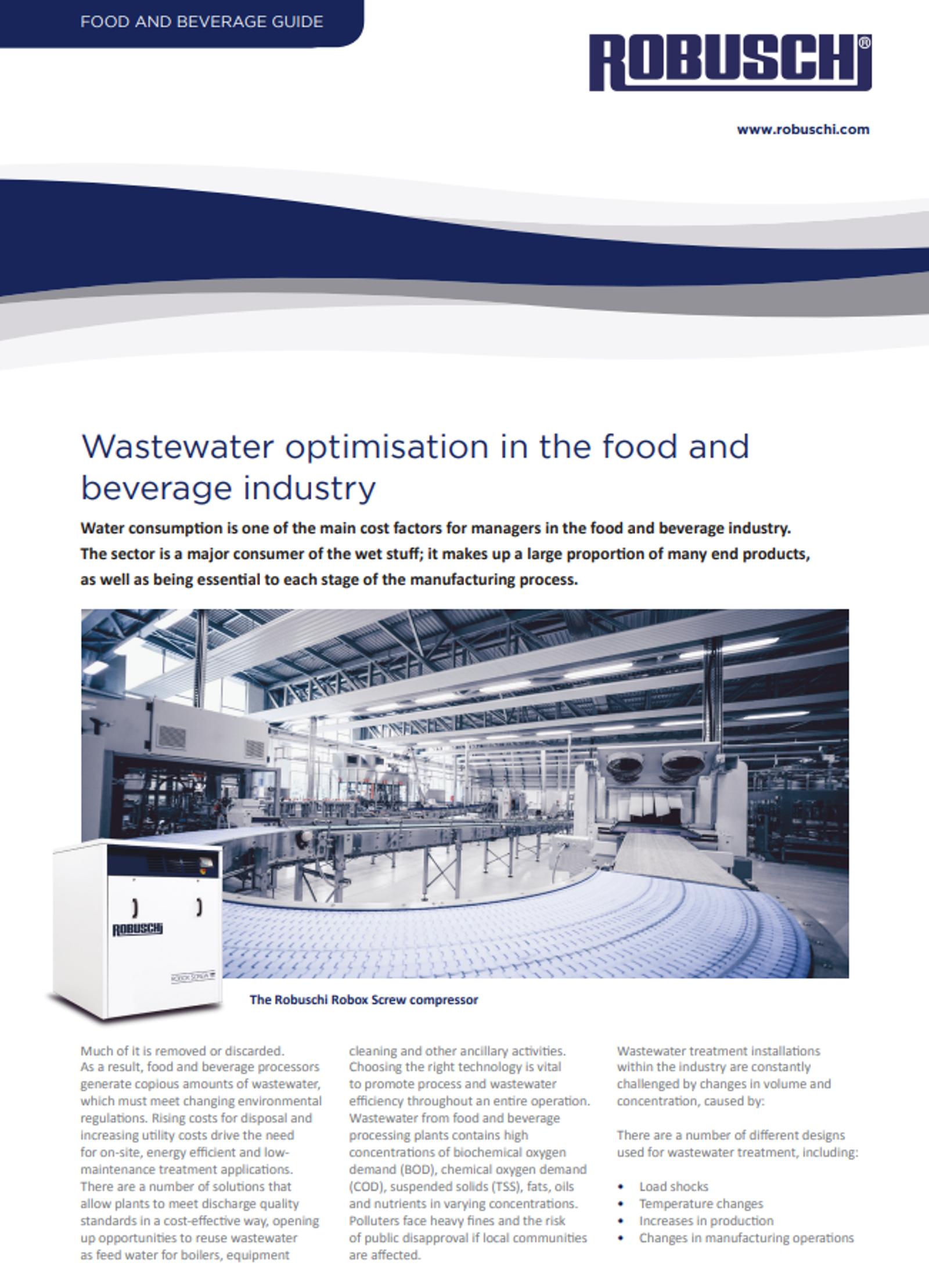 WWT Optimisation in Food & Beverage White Paper