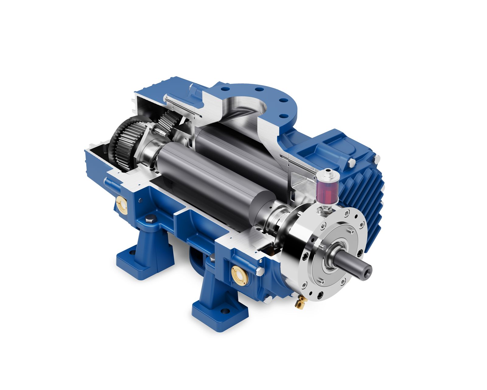 RB-AV lobe vacuum blower air end open