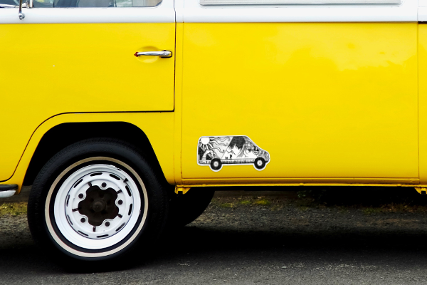 Sticker of a Van_ Rowan the Retriever