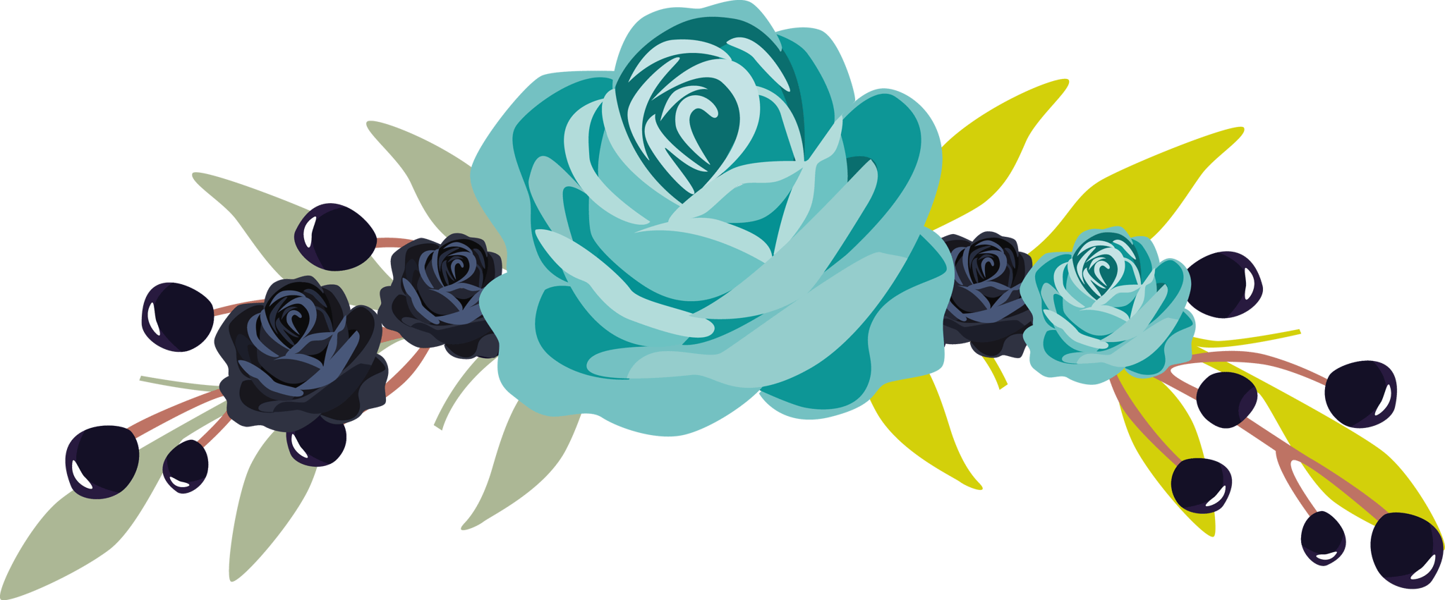 Blue Green Floral Arch