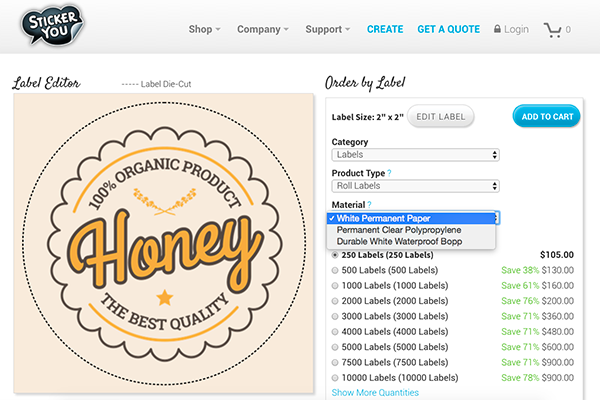 StickerYou Roll Labels StickerYou label editor