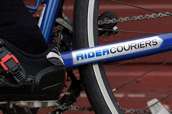 Reflective label on a bicycle