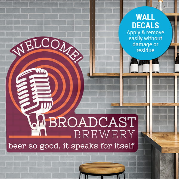 Welcome your customers into your storefront with wall decals, and establish your branding from the get-go