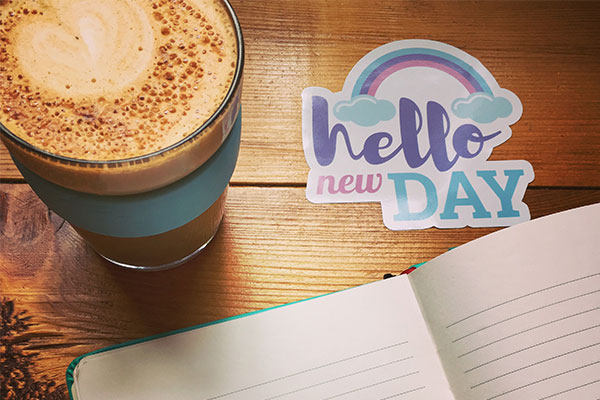 Hello New Day mantra sticker