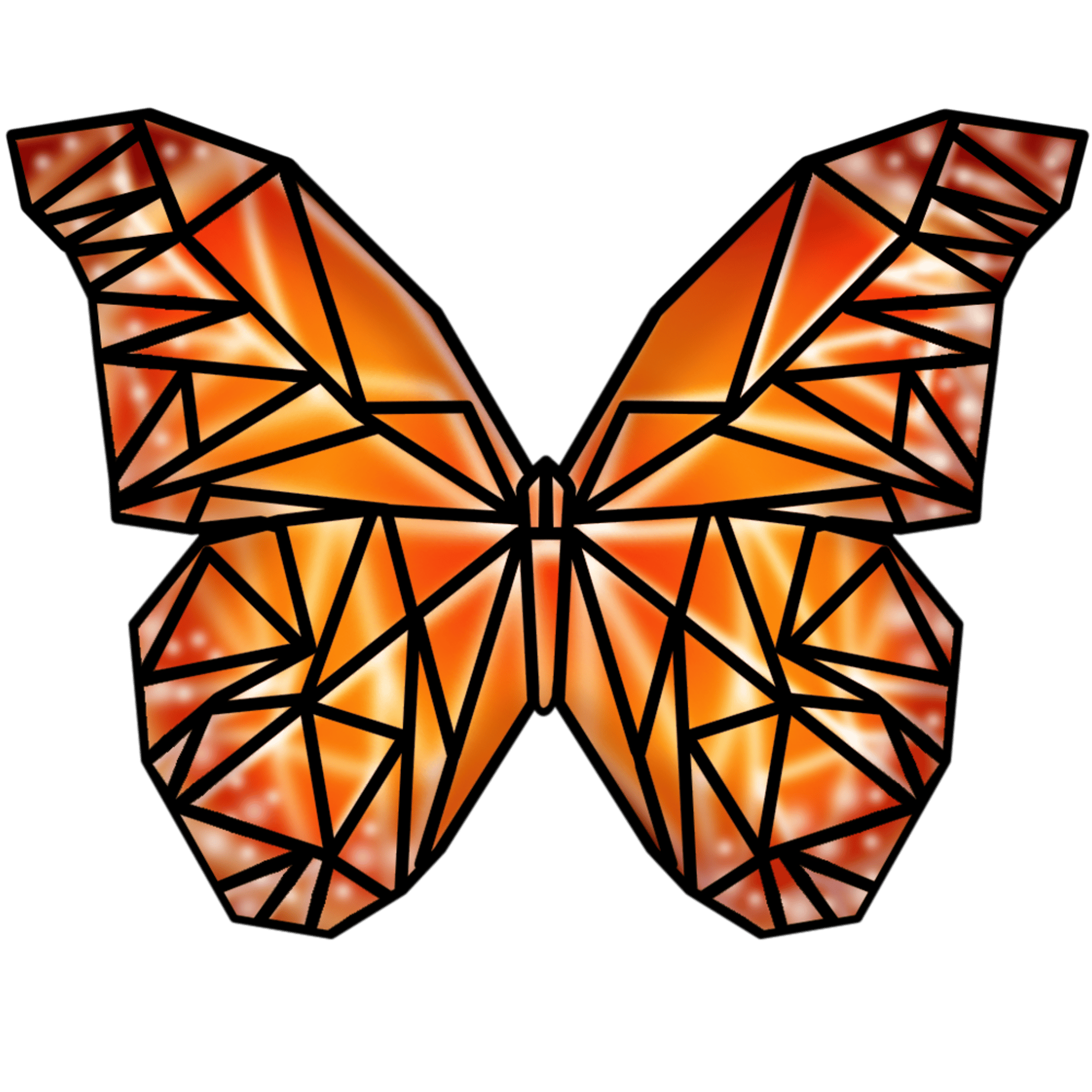 Orange Geometric Butterfly