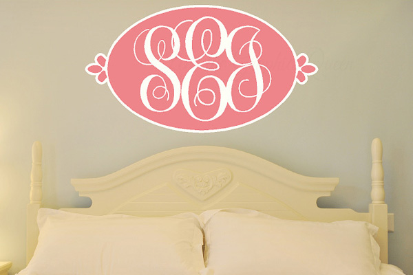 diy wall decals, wall decor, wall monogram, monogram decal
