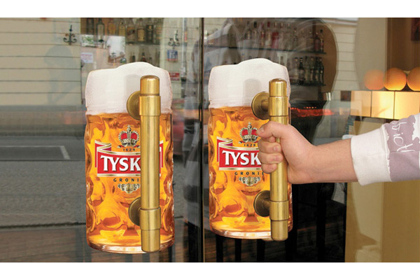tyskie beer door handle window decal