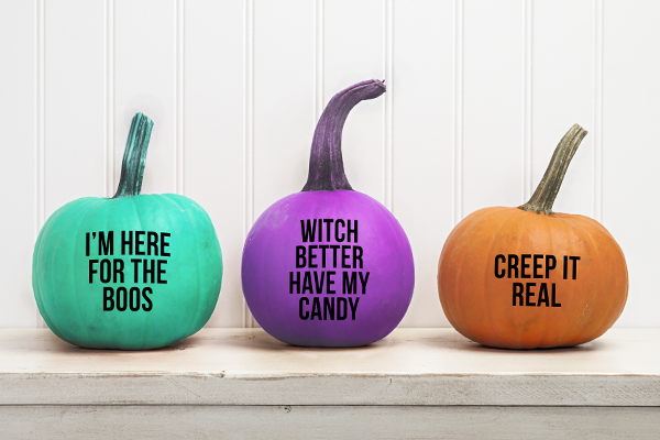 Pumpkins personalized with Temporary Tattoos