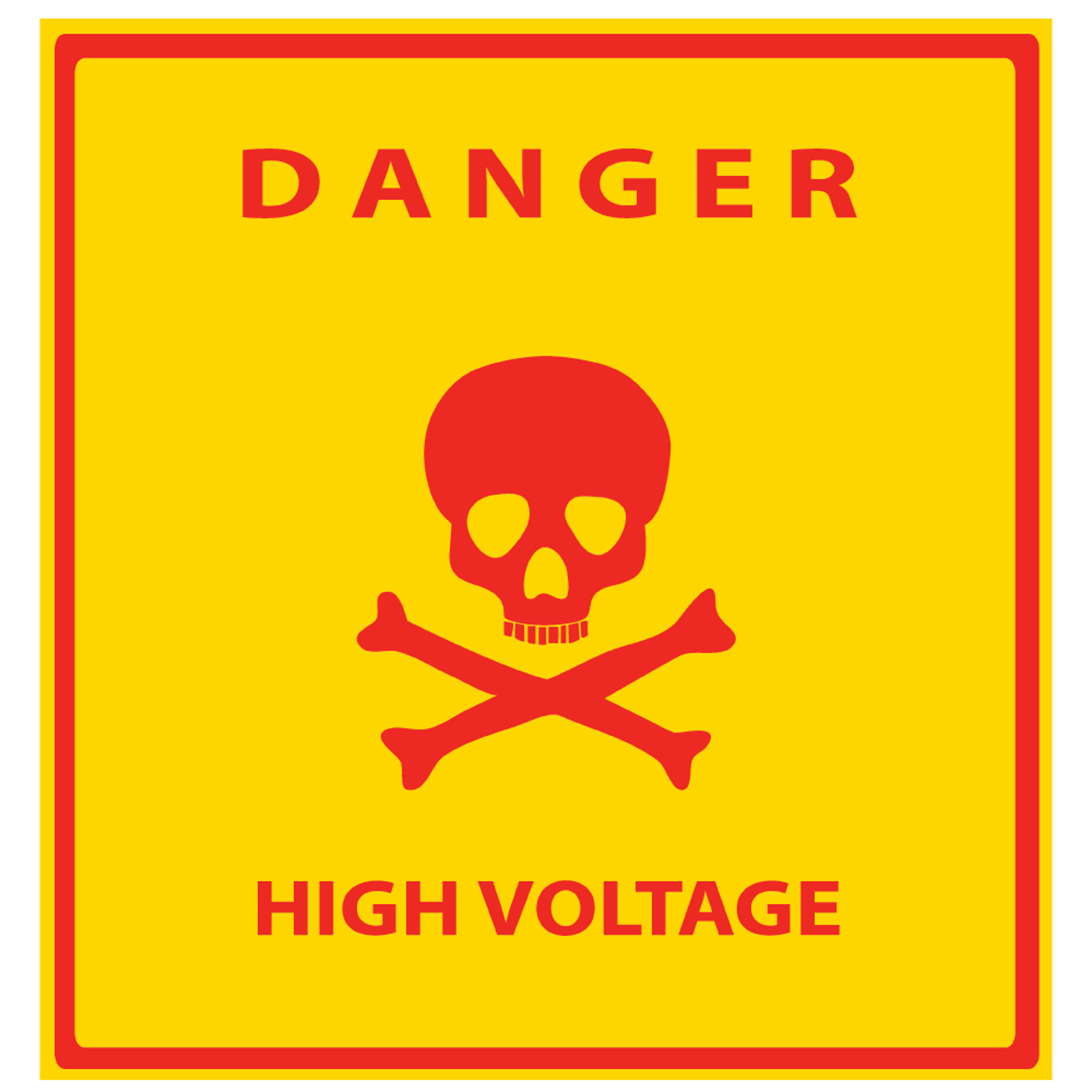 Danger High Voltage Skull and Crossbones