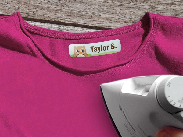 Iron-on custom kids label