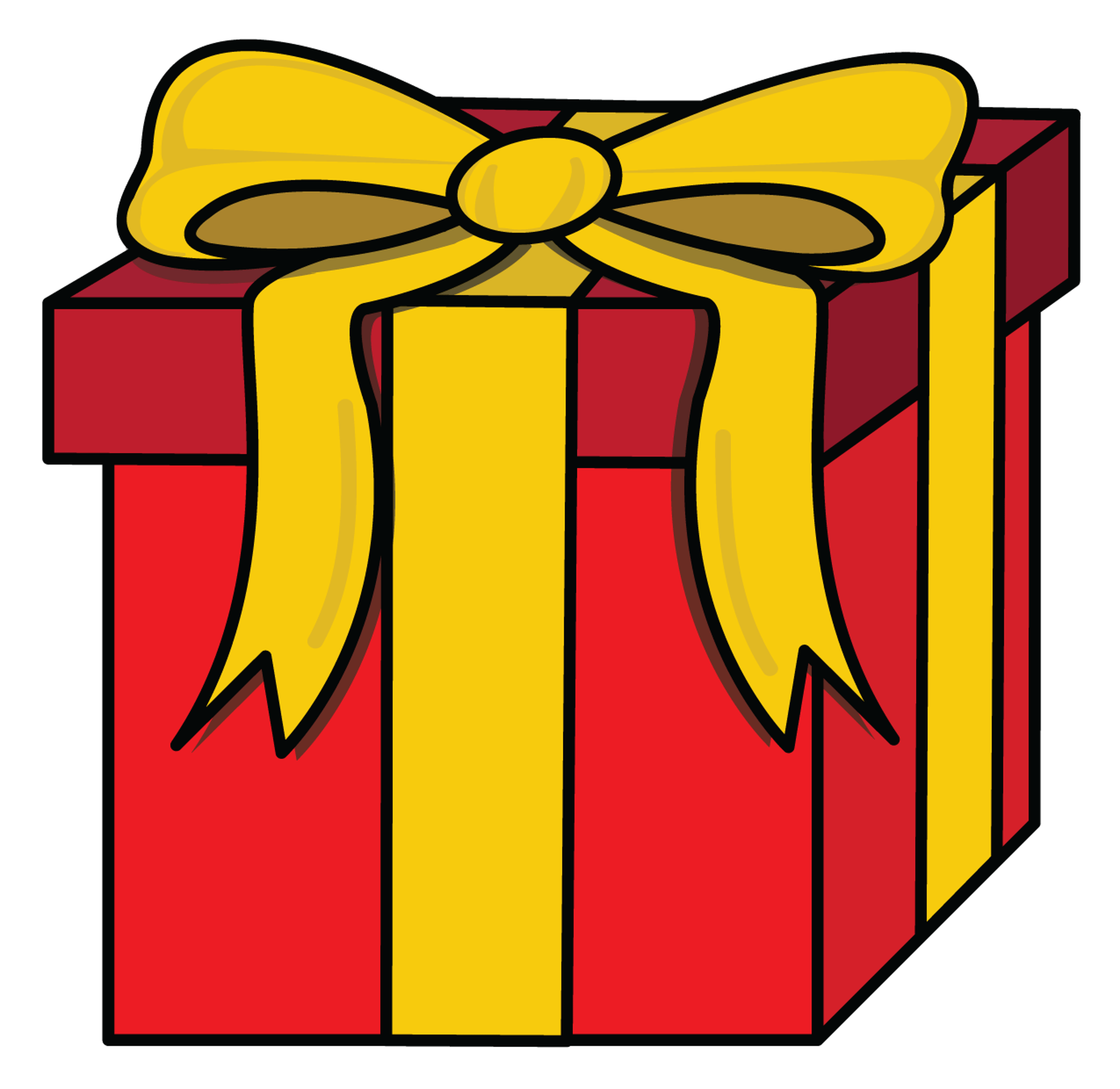 Red and Yellow Christmas gift