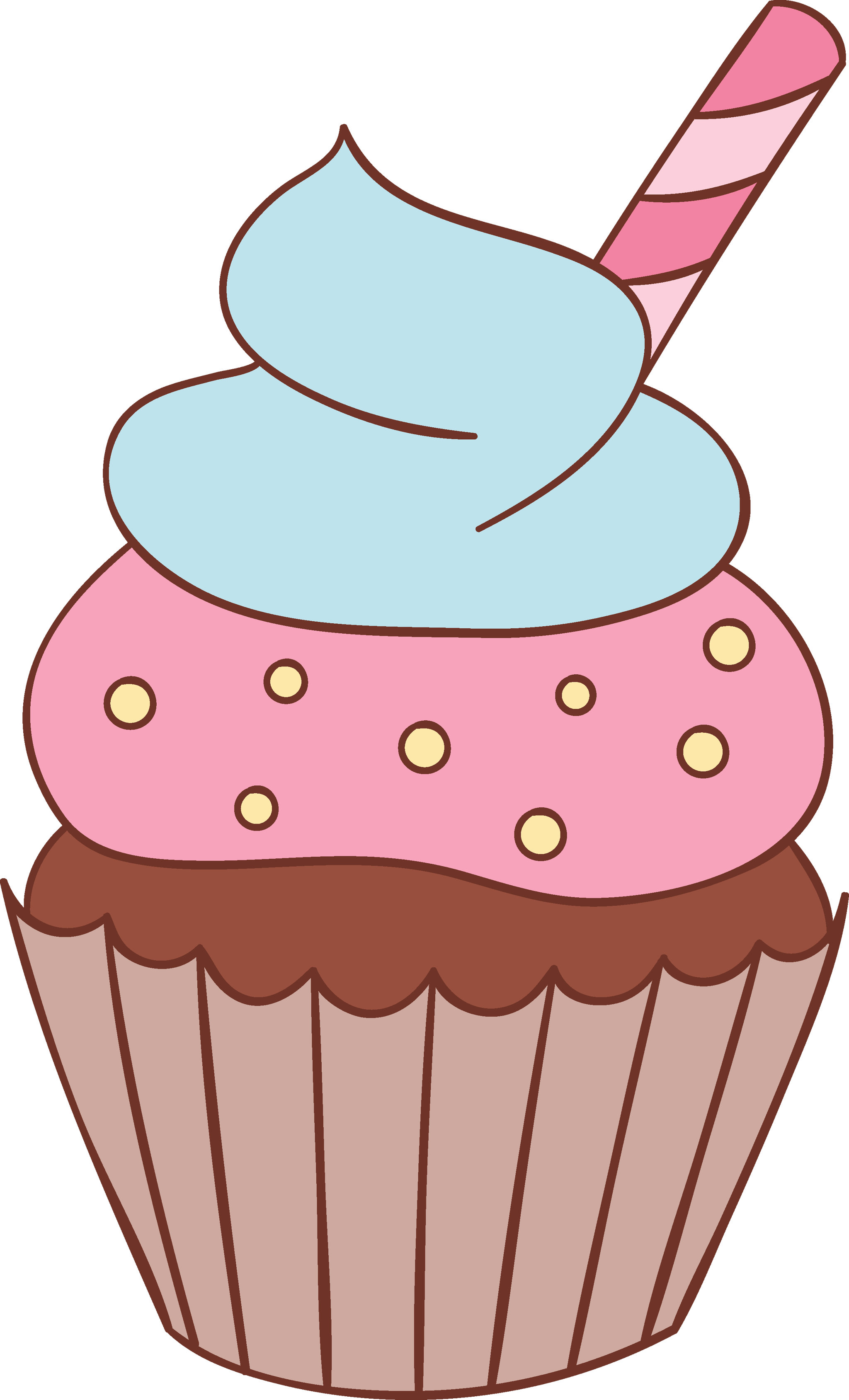Blue and Pink Chocolate Cupcake
