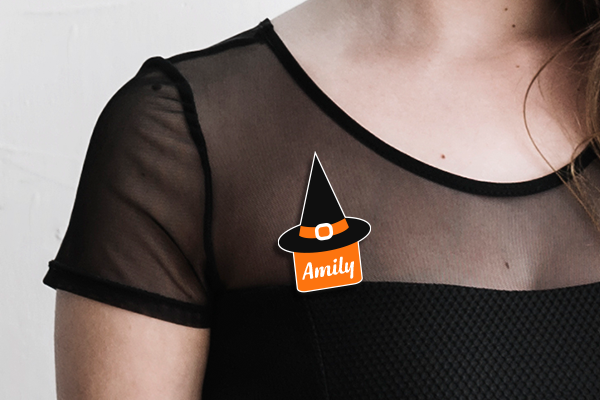 Halloween themed custom name badge