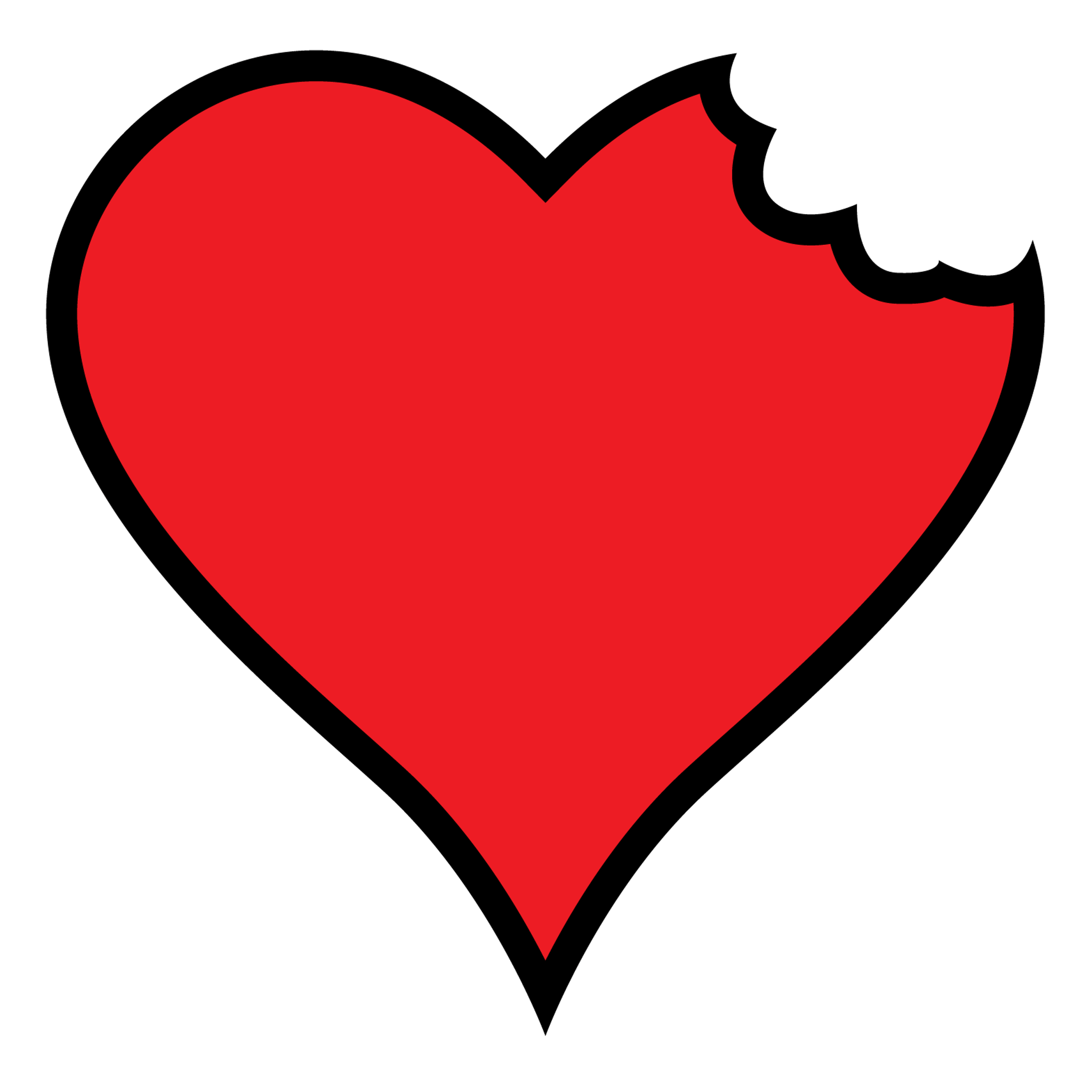 Red Bitten Love Heart