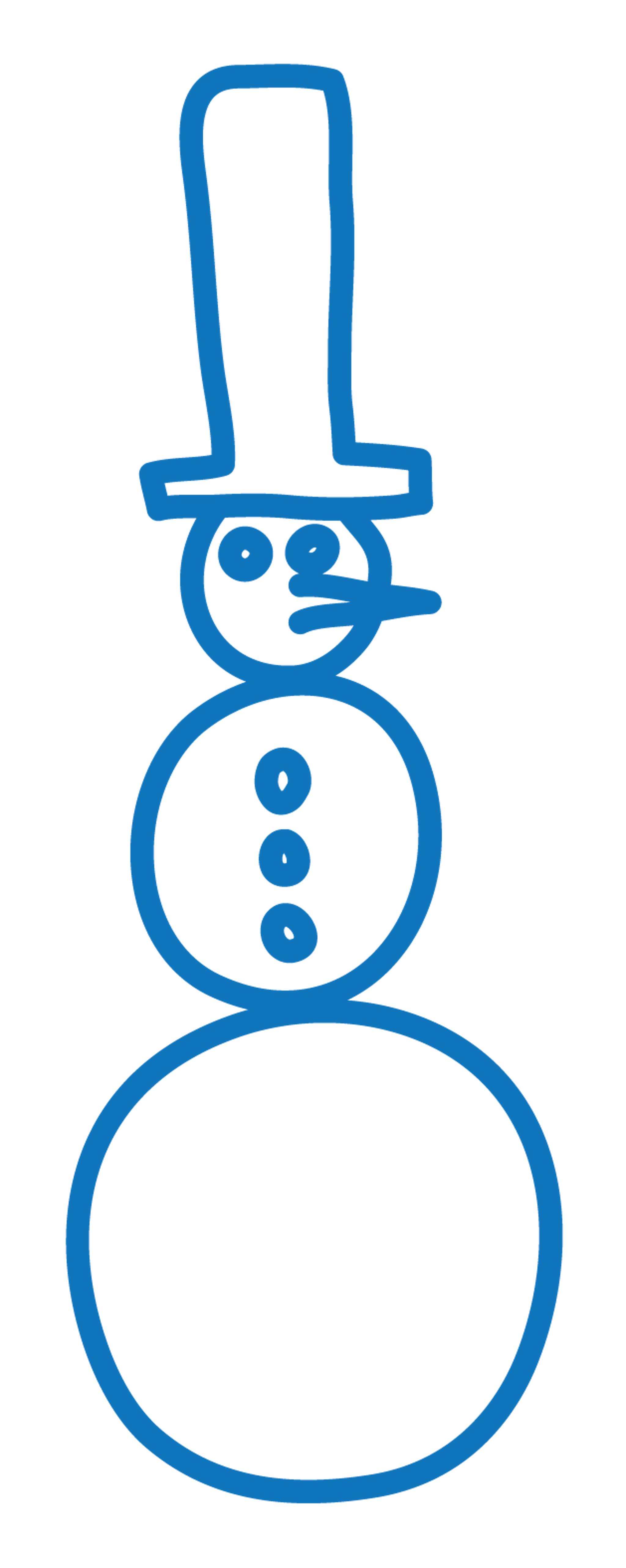 Line Drawing Christmas Snowman