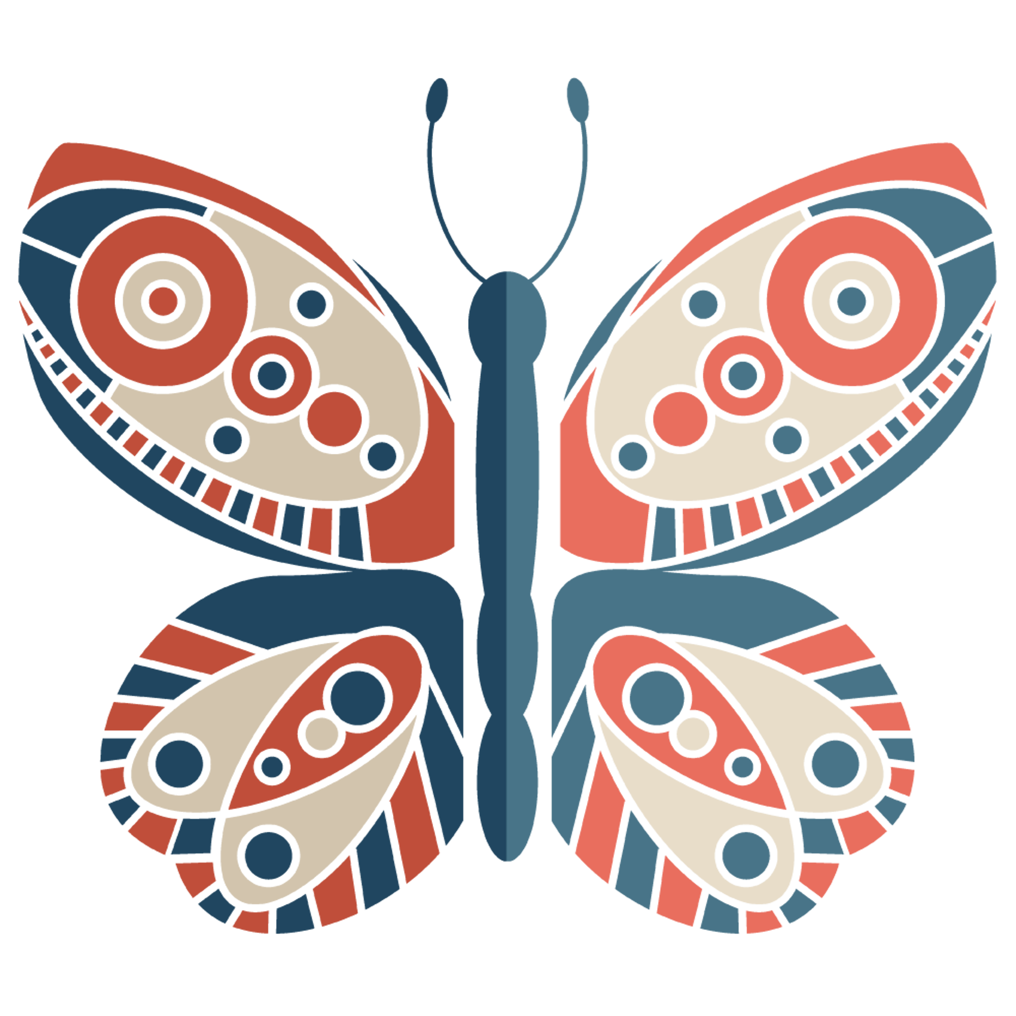 Blue and Red Butterfly