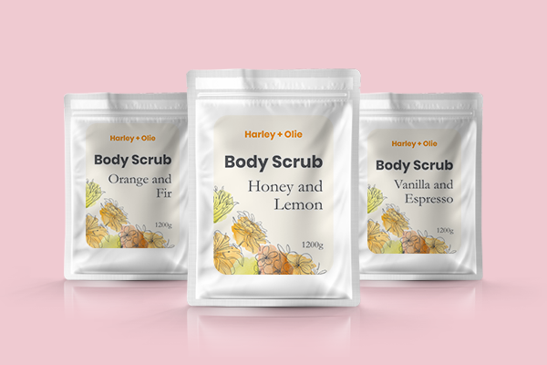 Tea flavour stickers on packaging