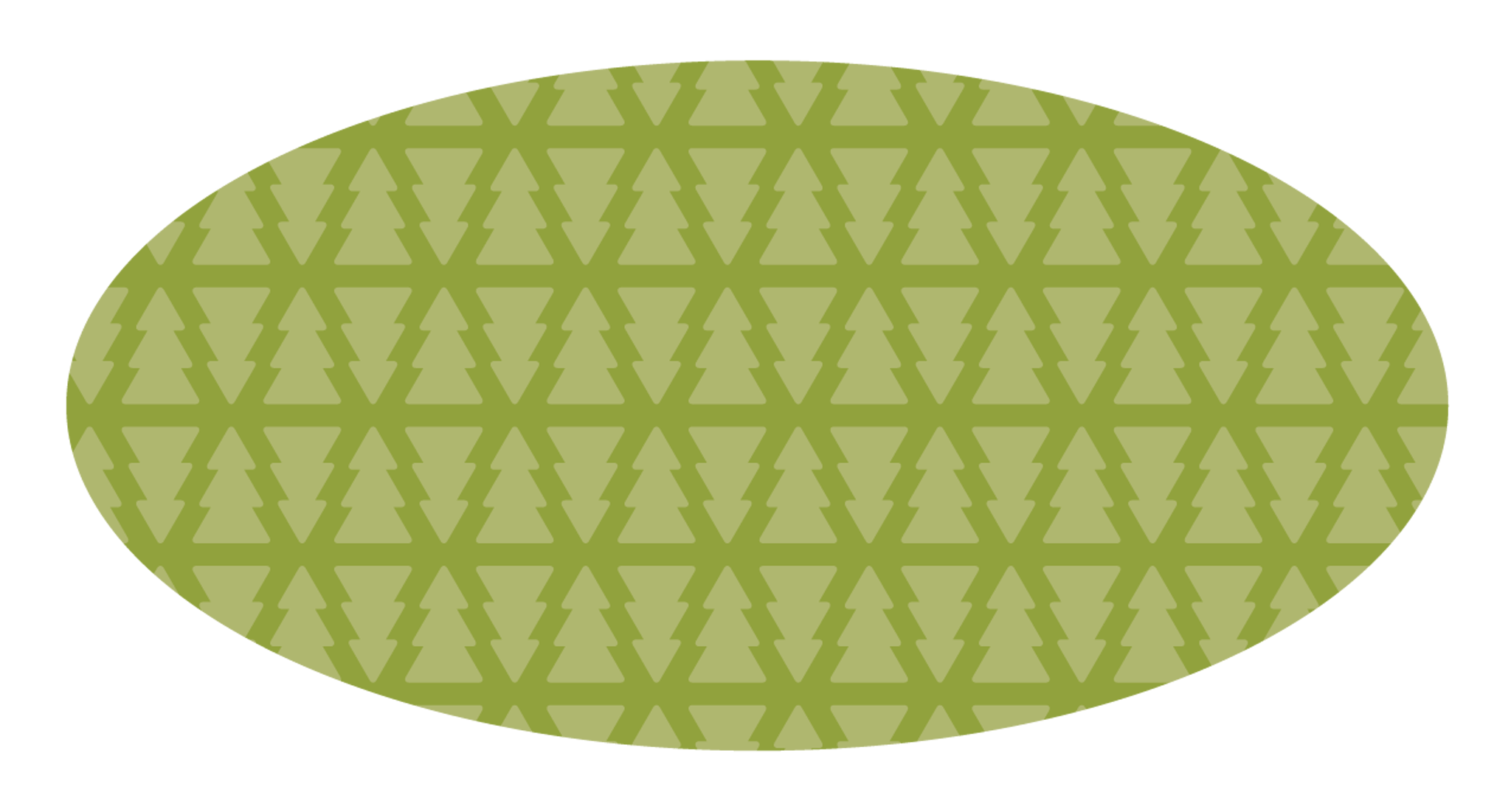 Retro Tree Patterns Oval