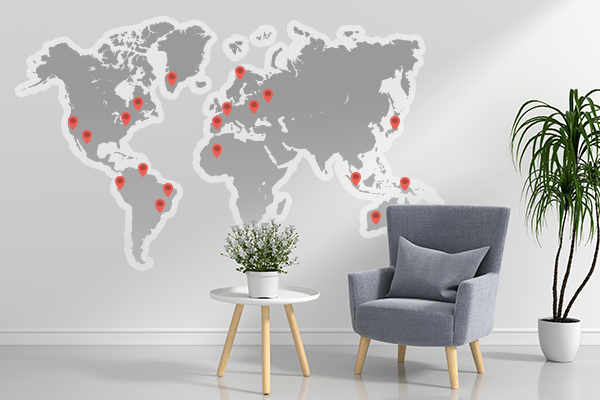 Make a custom wall decal of your travel destinations