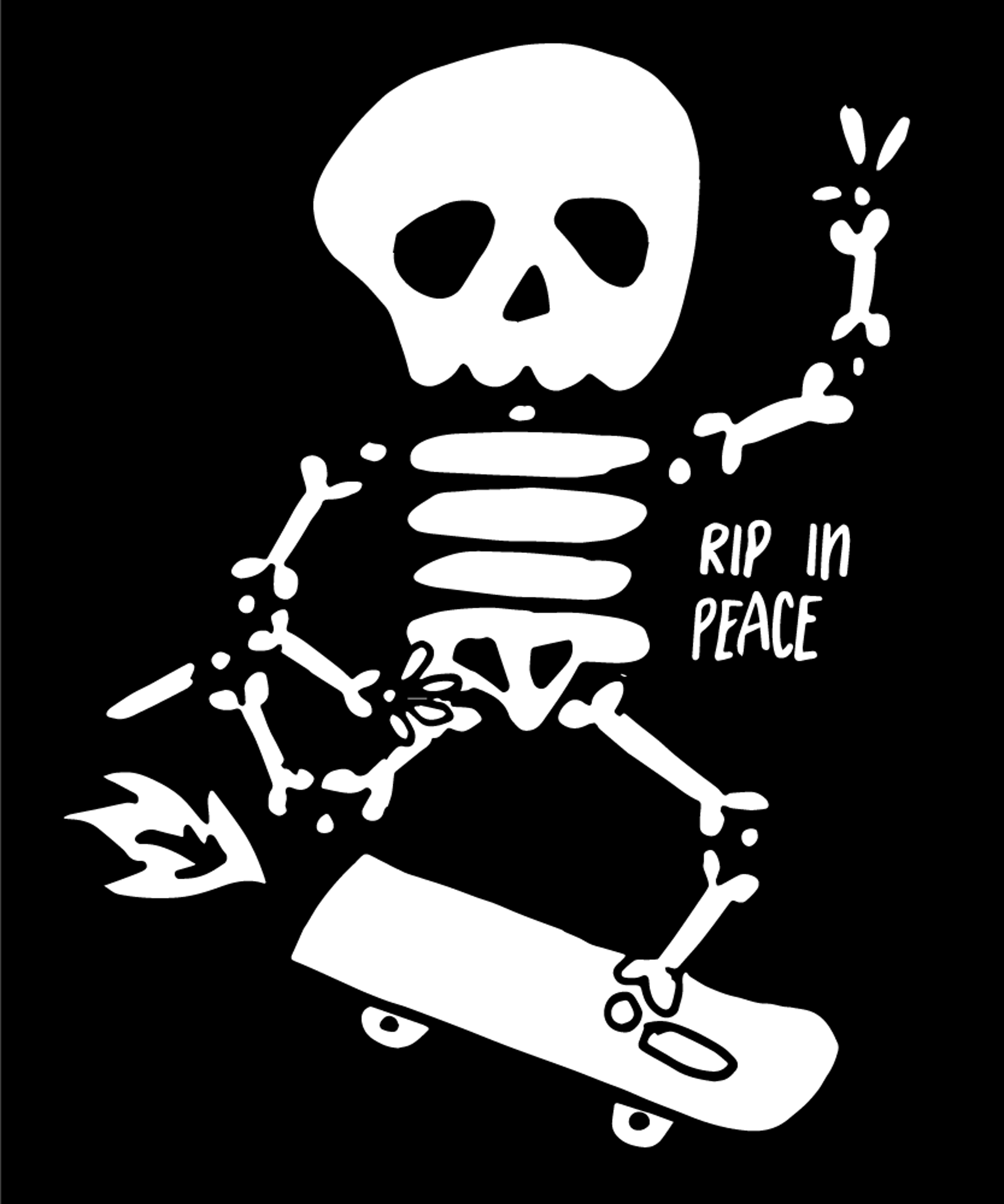 RIP Skull Peace Skeleton