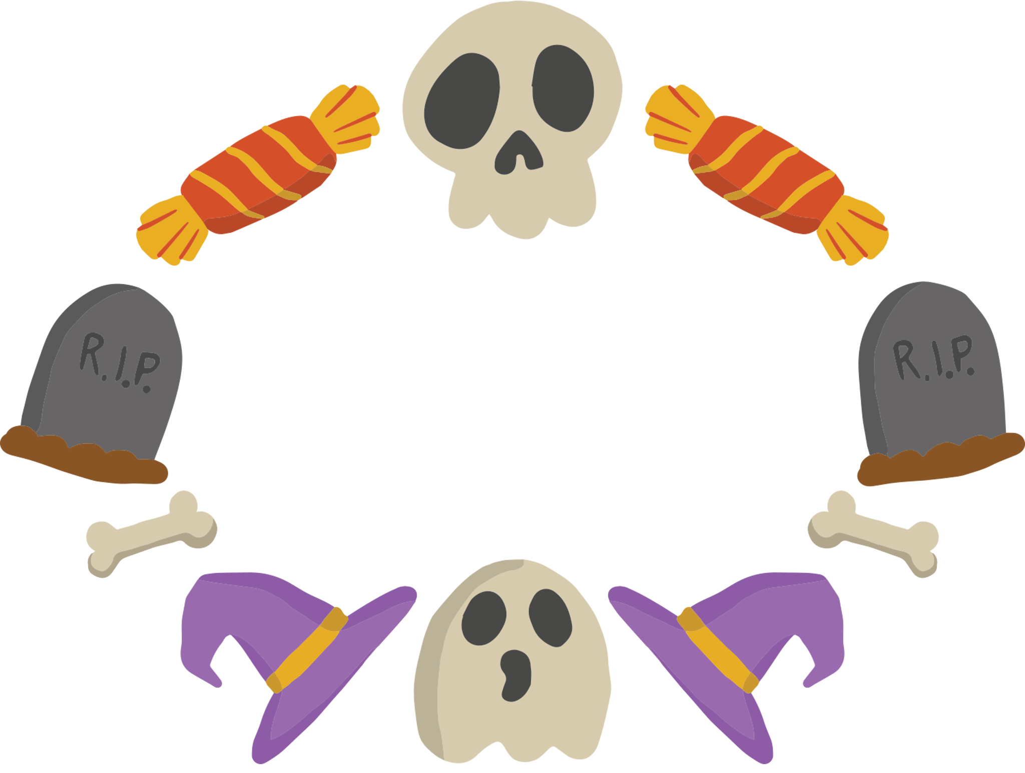 Halloween Ghost Skull Frame