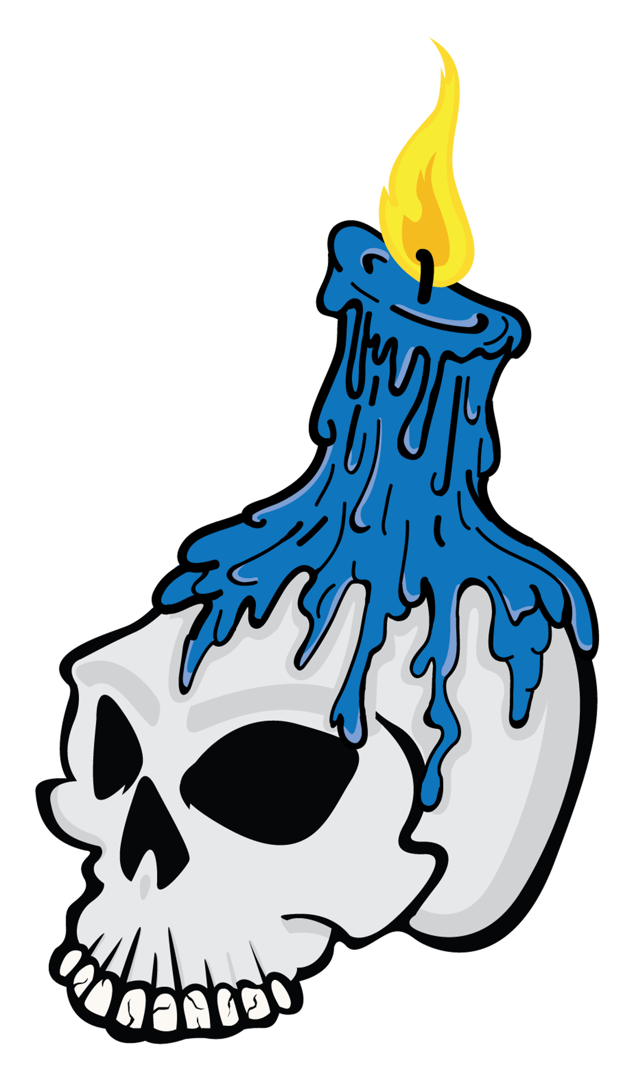 Blue Skull Candle