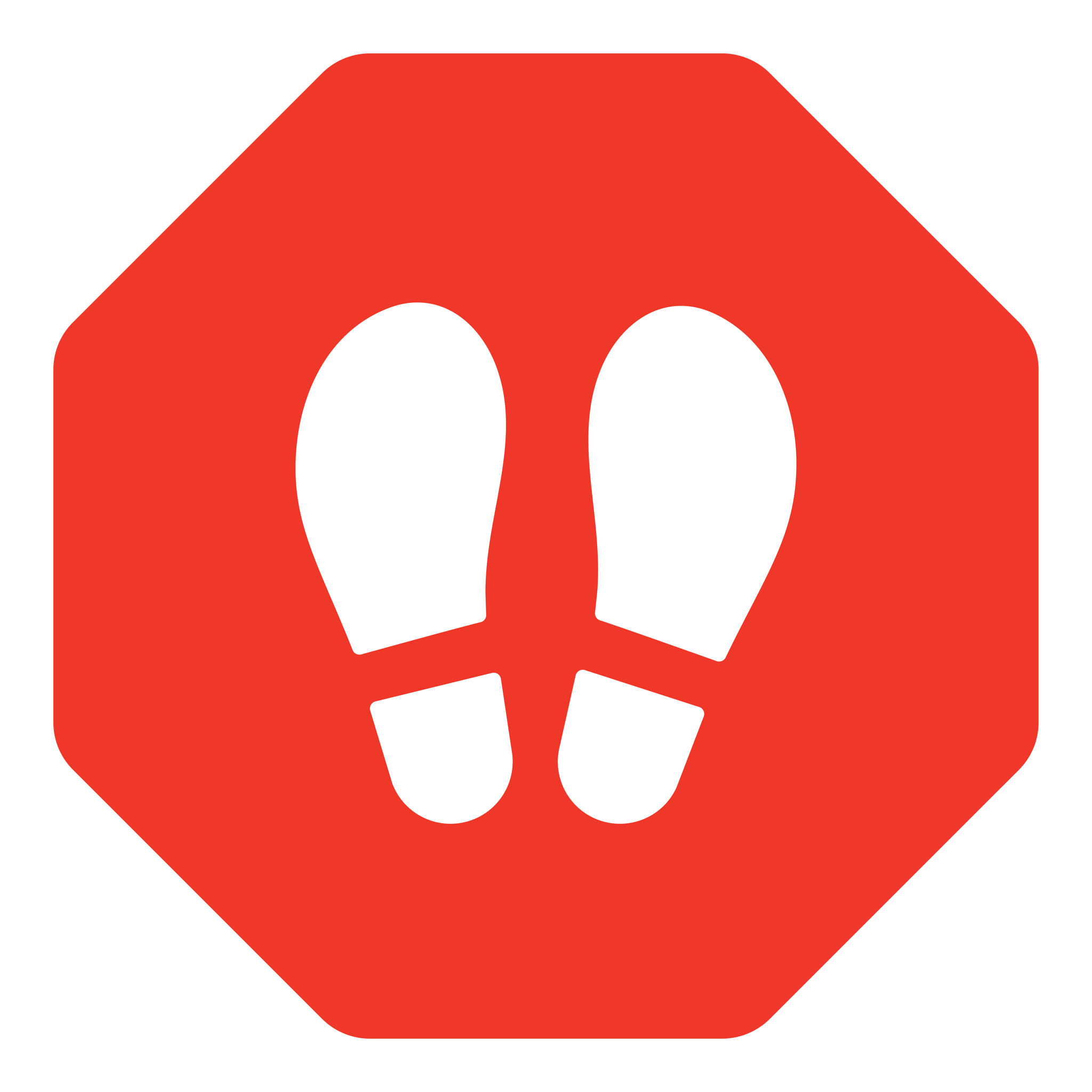 Stop Sign with Footprints