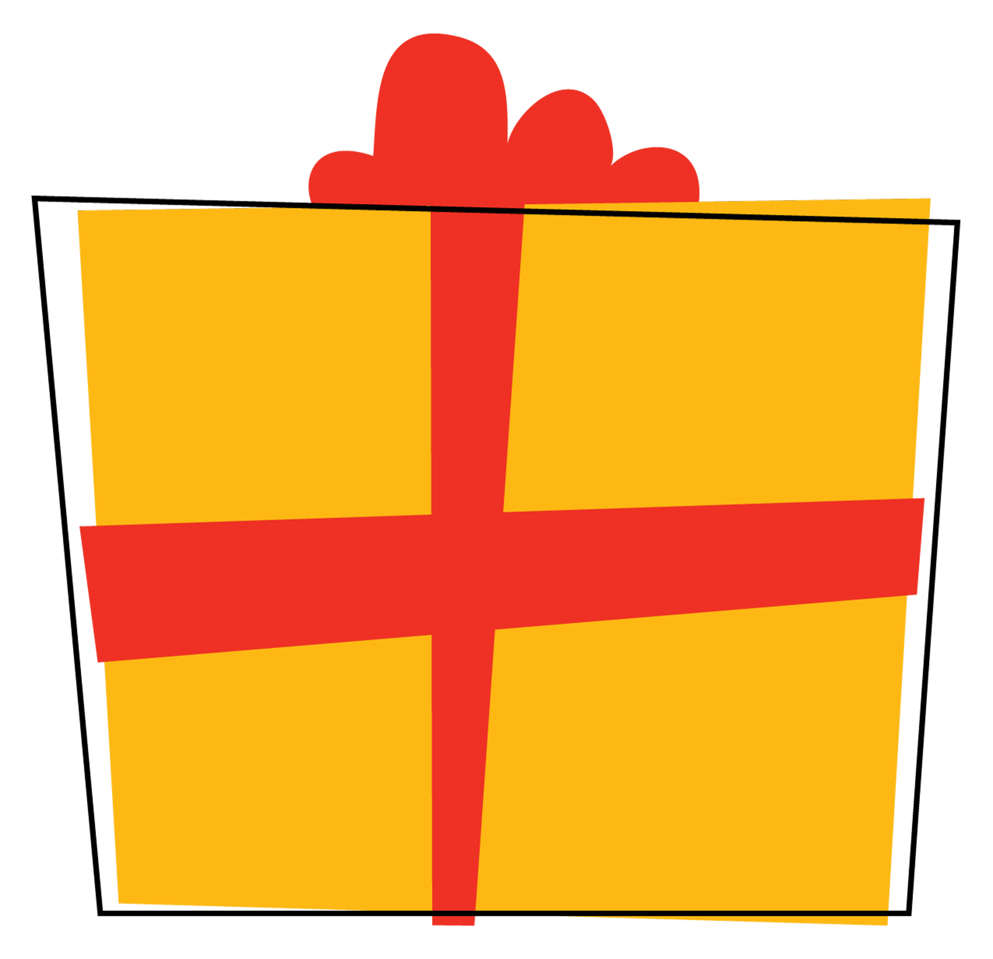 Yellow and Red Christmas Present